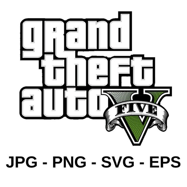 Grand Theft Auto V | Instant Download | Digital File | SVG | PNG + Transparent | JPG + Eps | Digital Download