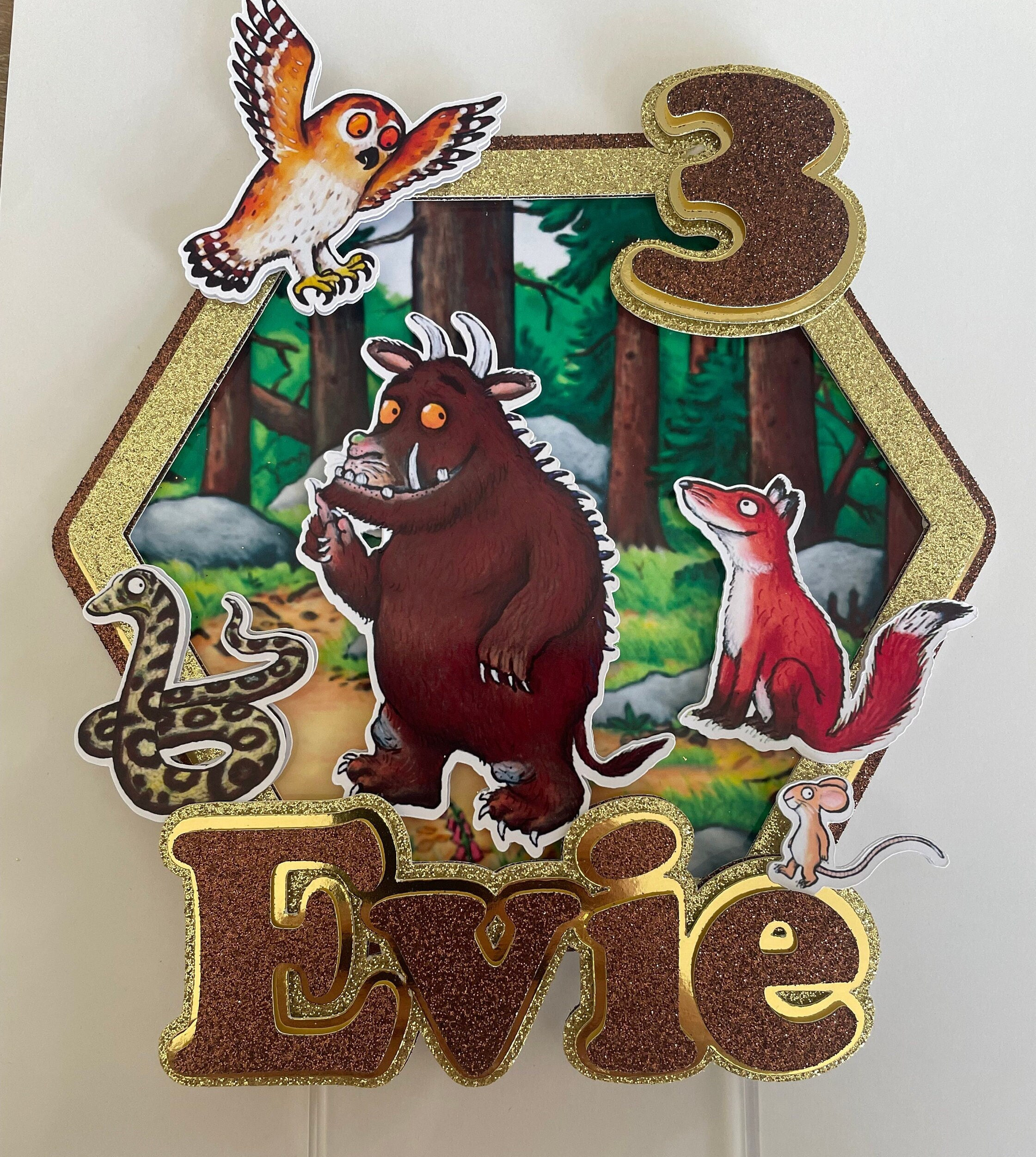 Gruffalo Cake Topper Personalised Name and Age Etsy UK