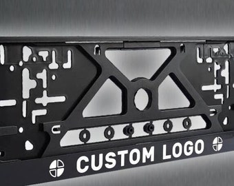 Custom European Reflective License Plate Frame Holder with logo, Car Accessories