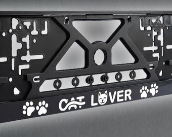 Cat Lover Reflective License Plate Frame Holder Fun Gift for Animal Pet Lover