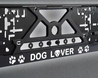 Dog Lover Reflective License Plate Frame Holder Fun Gift for Animal Pet Lover