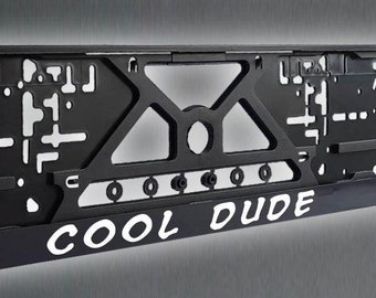 Cool Dude Gift Reflective European License Plate Frame Holder - Perfect Car Accessory!