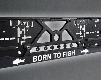 Born To Fish - Reflective License Plate Frame Holder - Perfect Car Accessory!
