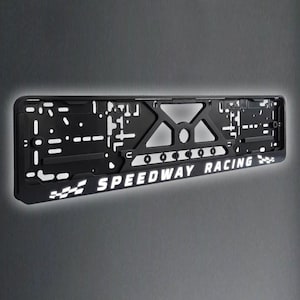 Speedway Reflective License Plate Frame Holder - Perfect Car Accessory! For Racing Fans.
