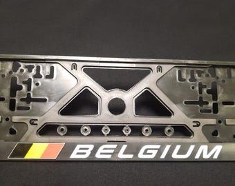 Patriotic European License Plate Frame Holder | Belgium Flag License Plate Frame | Car Accessories | New Car Gift | Belgium Flag Gift