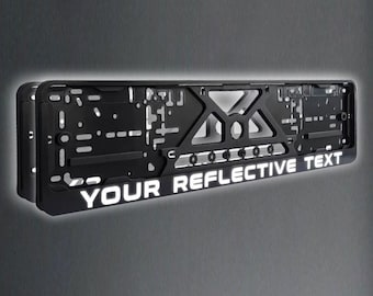 2 Reflective Personalized European License Number Plate Frame Holder With Your Name Or Text, Car Accessories