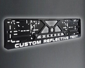 Custom License Plate Frame   Reflective EU Registration Number  Holder With Your Name Or Text, Car Accessories