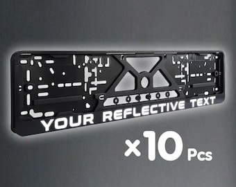 Bulk Set 10 x Custom Reflective European License Plate Frames – Wholesale for Business Branding