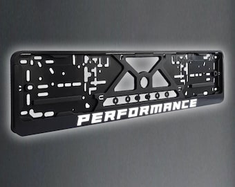 Performance Reflective European License Number Plate Frame Holder With Your Name Or Text, Car Accessories