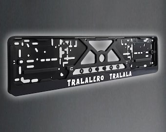 Tralalero tralala – Italian Brainrot – Reflective European License Plate Frame with Custom Meme Text