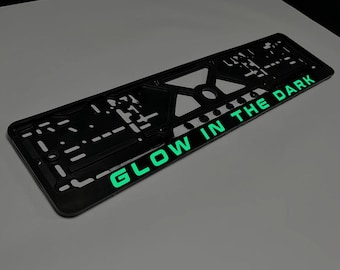Glow in the Dark Personalized European License Number Plate Frame Holder With Your Name Or Text, Car Accessories, Truck Accessories