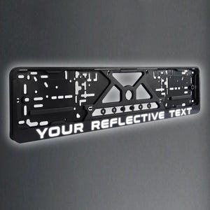 Reflektierender, personalisierter europäischer Nummernschildhalter mit Ihrem Namen oder Text, Autozubehör