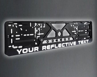 Reflecterende gepersonaliseerde framehouder voor Europese kentekenplaathouders met je naam of tekst, auto-accessoires