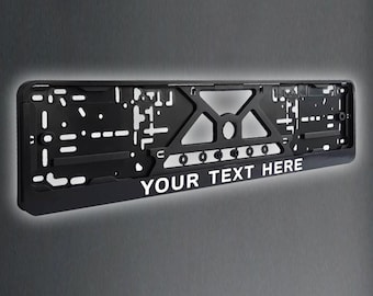 Custom License Plate Frame - Reflective European Number Holder, Custom frame, Custom Name, Personalization, Gift For Him, Gift For Dad