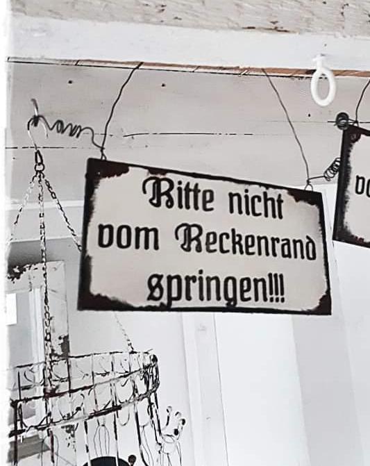 Kunstdruck Din A4 – 'Nicht Vom Beckenrand Springen', Witziger Badezimmer-Spruch, Auf 230g/m² Mattem Papier
