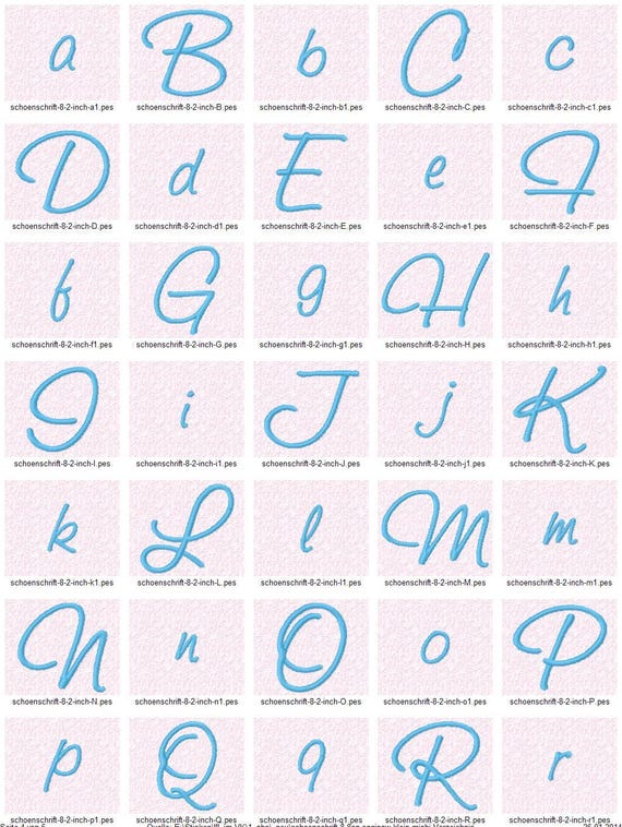 Schnschrift 8 Alphabet Schrift Stickdatei - Etsy.de
