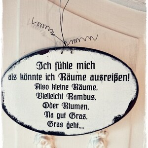 Uproot trees... wooden sign in enamel look shabby vintage fake enamel