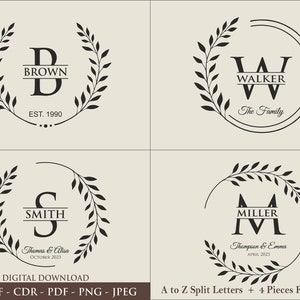 Cutting Board svg I Monogram Alphabet I Digital File I Wedding Bundle SVG I Kitchen svg I Floral Frame Svg I Last name svg I Flower Svg I