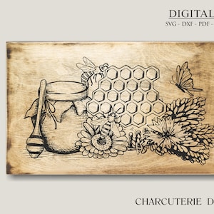 Charcuterie Board I Honey Svg I Cutting Board Svg I Chopping Board I Charcuterie  Svg I Laser Engraved I Kitchen Towel Svg