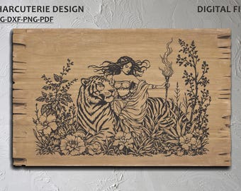 Archivo SVG de tabla de embutidos: Diseño de tabla de quesos grabado con láser (descarga digital)