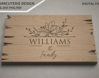 Family Name Cutting Board SVG: Charcuterie Board Laser File (Digital Download)