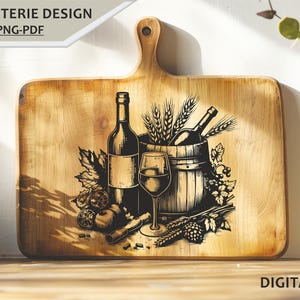 Wine and Cheese Charcuterie Board SVG: Kitchen Decor Engraving File (Digital Download)