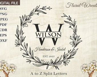 Wedding Svg I Cutting Board Svg I Monogram Alphabet I Blossom Svg I Wedding Bundle SVG I Kitchen Svg I Floral Frame Svg I Last name Svg