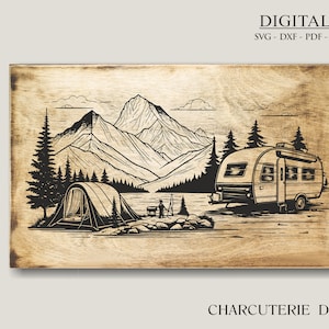 Camping Svg I Laser Engraved Files I Cutting Board Svg I Svg Files For Cricut I Charcuterie  Svg I Laser Engraved Files I Kitchen Towel Svg