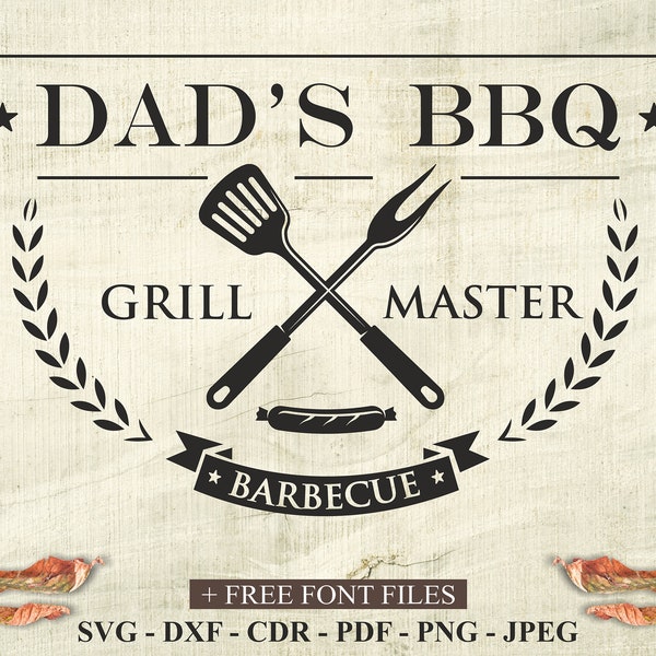 Dad's Barbecue Svg I Grilling Svg I Round Bbq Svg I Cutting Board Svg I Family Svg I Grill Master Svg I Barbecue Svg