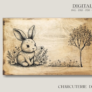 Rabbit Svg I Laser Engraved Files I Cutting Board Svg I Svg Files For Cricut I Charcuterie  Svg I Laser Engraved Files I Kitchen Decor