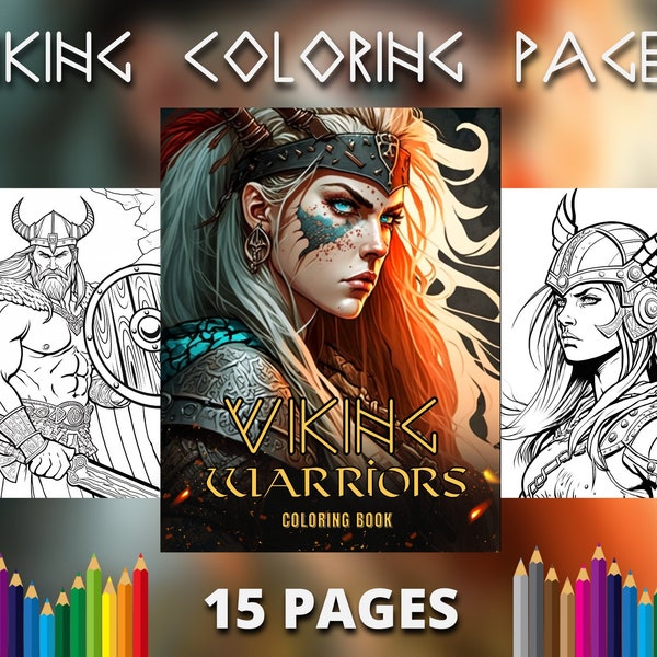 Viking coloring book | 15 coloring pages, Printable PDF file. Vol.01