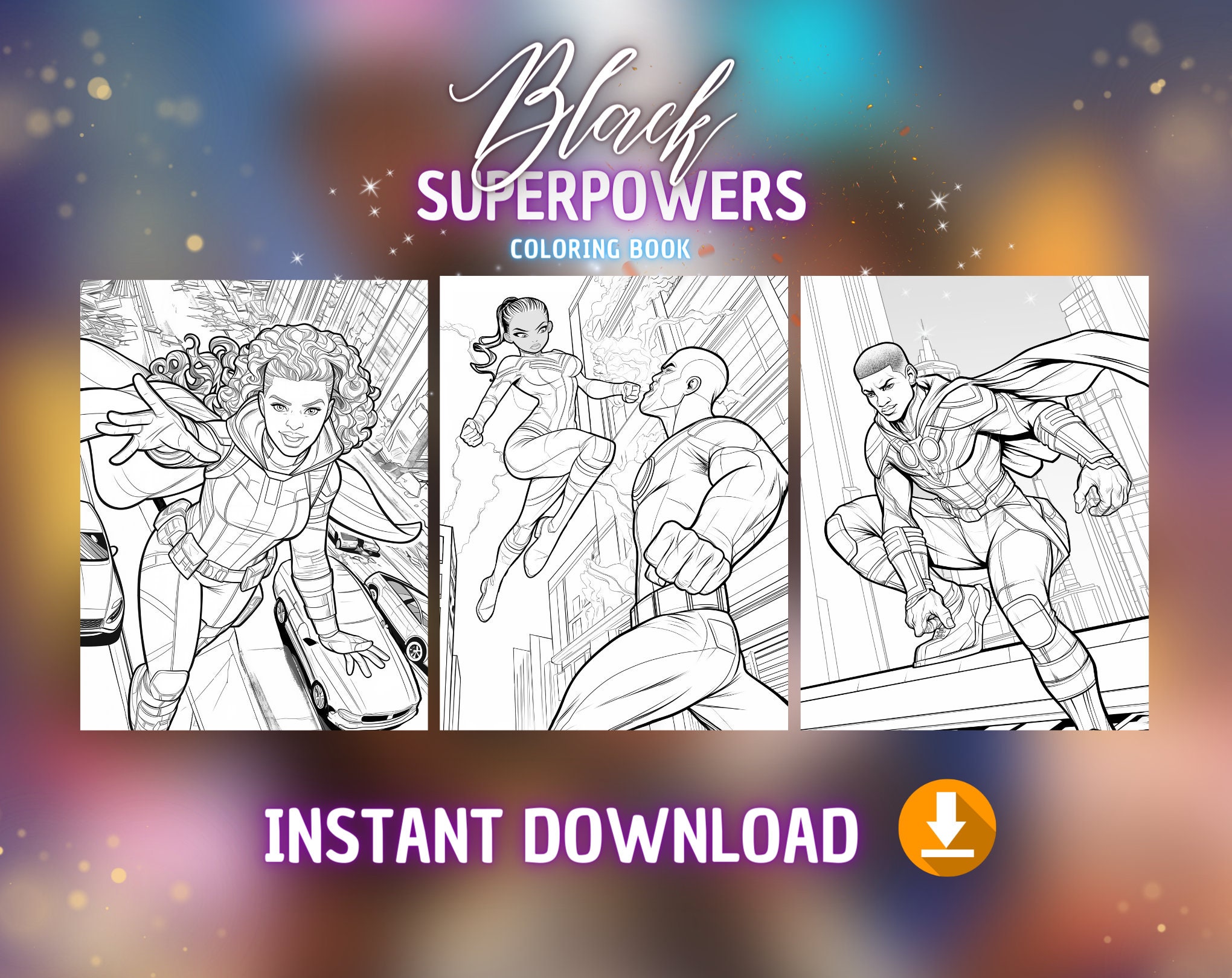 Black Superheroes Coloring Book With 64 Portraits Black Coloring Pages