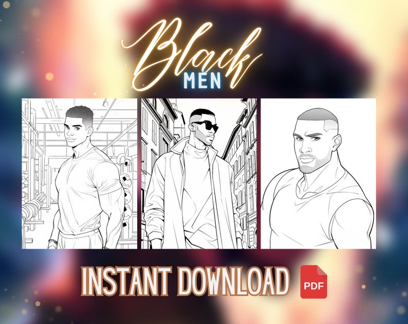 Black Men Coloring Pages 45 Black Boys Coloring, Printable PDF, Instant ...
