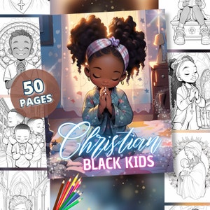 Black Christian Kids Coloring Book: 50 Pages (Digital Download)