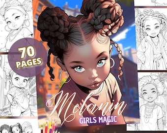 Black Girl Magic Coloring Book: Melanin Girls, Street Styles (PDF & PNG)