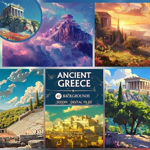 Collezione di sfondi digitali sulla mitologia greca leggendaria / Grecia antica, documenti digitali, download immediato