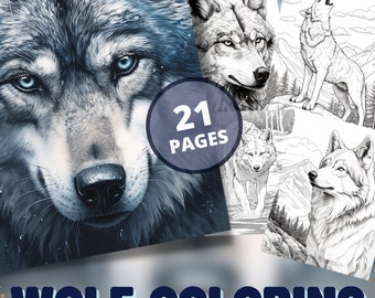 Libro para colorear de lobos realistas: Escala de grises para adultos y niños (Descarga PDF)