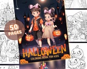 Halloween Coloring Book for Kids: 50 Printable Pages (Digital Download)