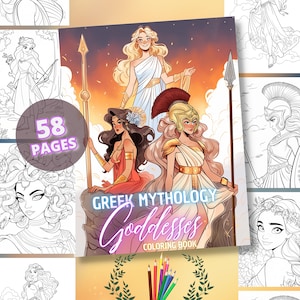 Greek Mythology : Goddesses | 58 Mythological Coloring Pages, Printable Coloring Book, PDF, For Kids