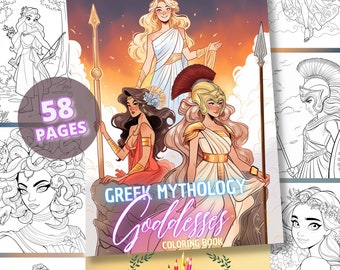 Greek Mythology : Goddesses | 58 Mythological Coloring Pages, Printable Coloring Book, PDF, For Kids
