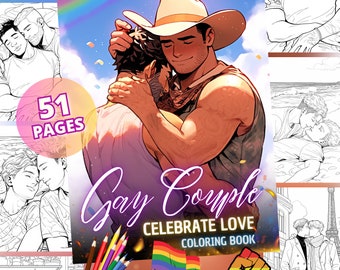 Beauty of Gay Love : Coloring Book for Adults, Gay couples, LGBT art, Gift idea for Valentine's Day