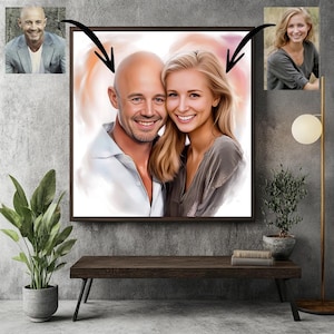 Personalisiertes Paarportrait, digitales Gemälde, Geschenk, Paarportrait, romantisches Geschenk, Valentinstag