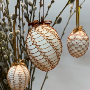 Metallic Copper, Easter eggs -  Handmade Slavic Egg Art - Easter Egg Decorations-  Hand-Painted Easter Eggs - Unique and Stunning Decor