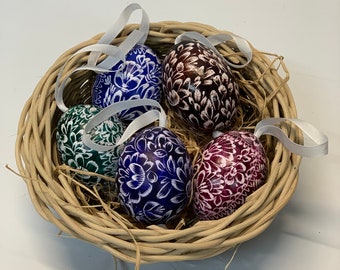 Handcrafted Pysanky Easter Egg, Wax Resist Art, Kraslice