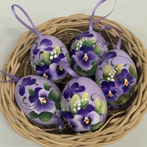 Flowers, tulips, Pensies, narcise - Unique Egg Art - Perfect for Easter an Beyond! Handmade Slavic Egg-Easter Decorations Kraslice & Pysanky