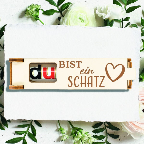 Du bist ein Schatz, Geschenkbox Graviert + Duplo,