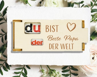 Du bist der Beste Papa der Welt| vatertag| vatertag geschenkidee| Geschenkbox Graviert + Duplo& Kinderriegel Gravierte Geschenkbox|