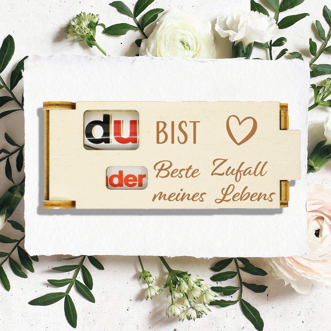 Du bist der beste Zufall meines Lebens, Geschenkbox Graviert Duplo
