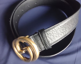 Authentic Gucci White Belt W/ GG Gold Buckle (size 80/32) - Etsy