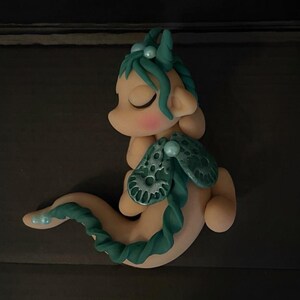 Dragon, Baby Sleepy Dragon, Dragon Ornament, Figurine, Clay Dragon
